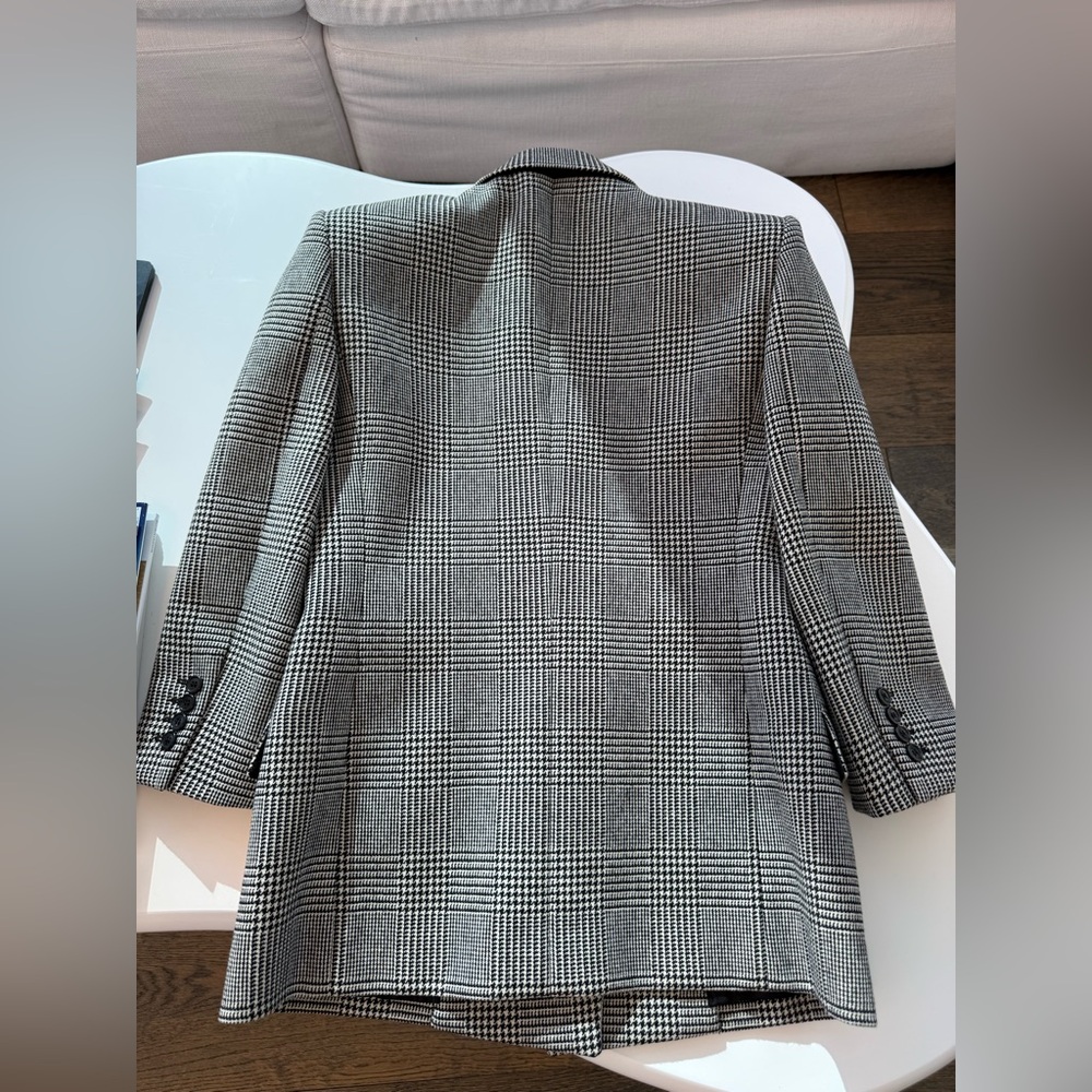 YSL Saint Laurent houndstooth print double breasted blazer jacket - Picture 6 of 6